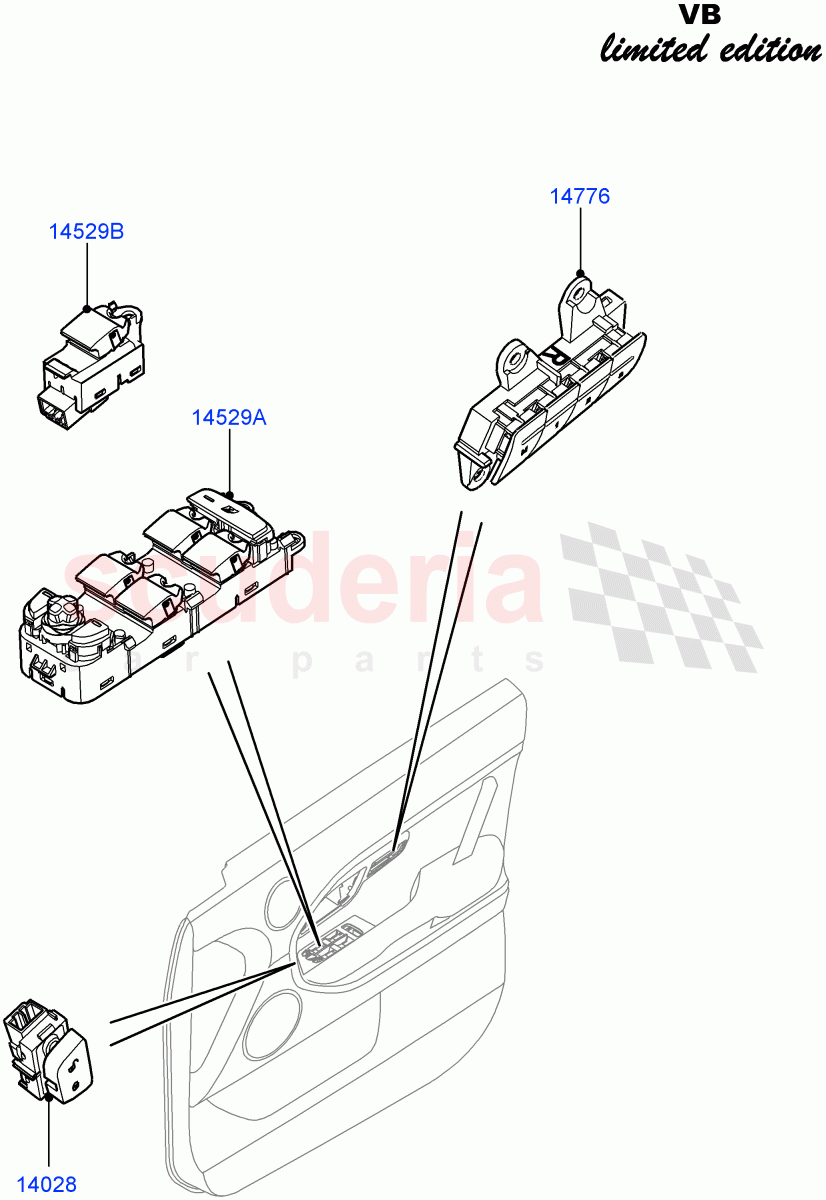 Switches(Door)(Victoria Beckham Limited Edition,Halewood (UK)) of Land Rover Land Rover Range Rover Evoque (2012-2018) [2.2 Single Turbo Diesel]