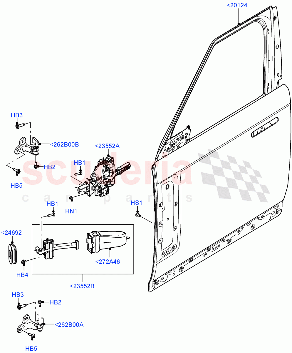 Front Doors, Hinges & Weatherstrips (Door And Fixings) of Land Rover Land Rover Range Rover (2022+) [3.0 I6 Turbo Petrol AJ20P6]