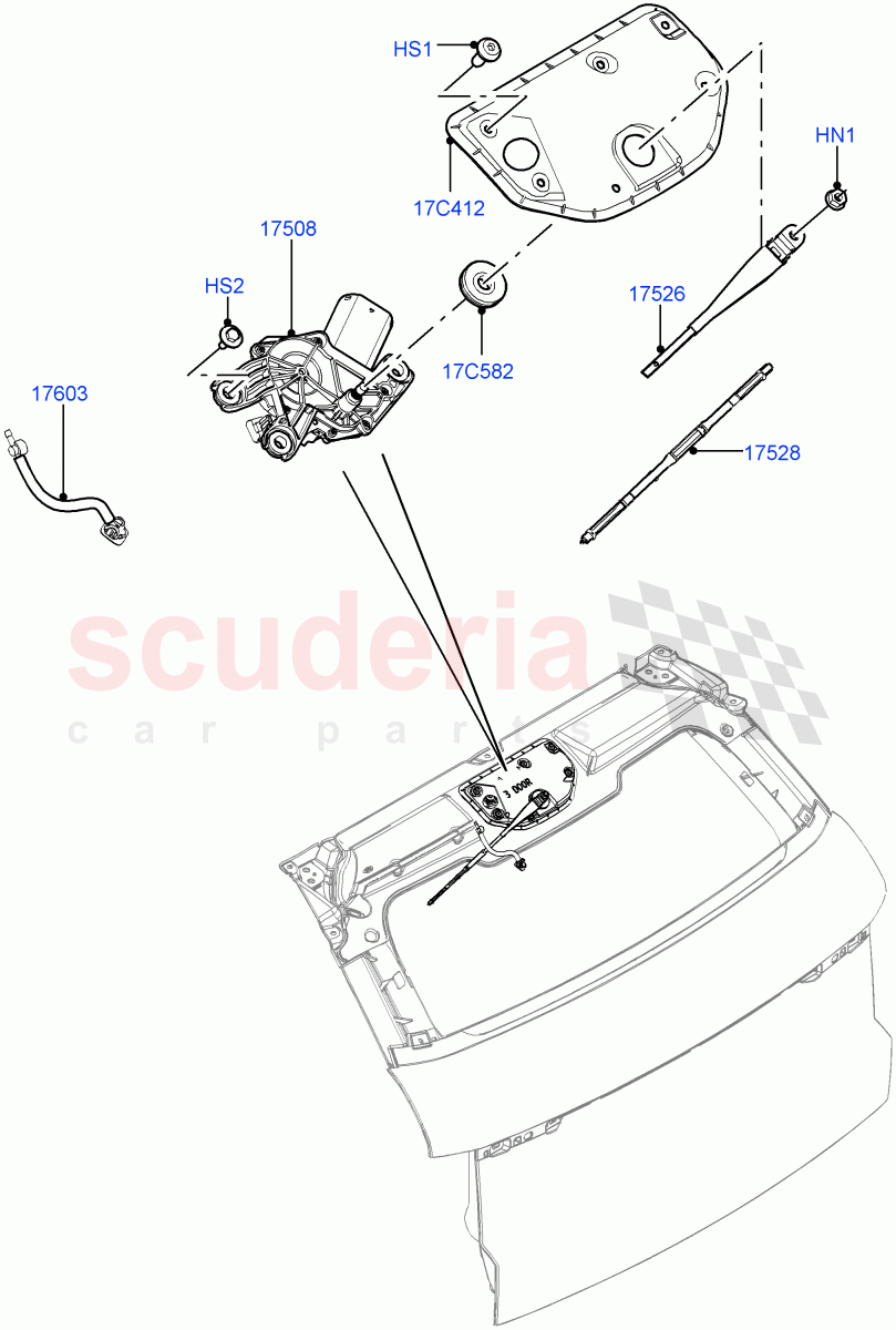 Rear Window Wiper And Washer(3 Door,Halewood (UK),5 Door) of Land Rover Land Rover Range Rover Evoque (2012-2018) [2.0 Turbo Petrol AJ200P]