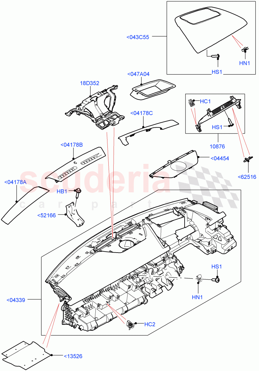 Instrument Panel(External Components, Upper)(Head Up Display) of Land Rover Land Rover Range Rover Velar (2017+) [2.0 Turbo Diesel]