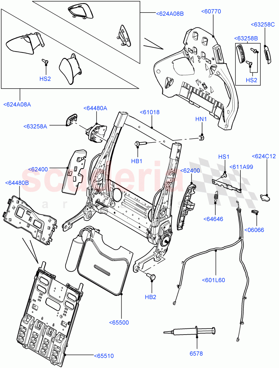 Front Seat Back(Halewood (UK),Seat - Premium,Passenger Seat-Premium)((V)TOFH999999) of Land Rover Land Rover Range Rover Evoque (2012-2018) [2.0 Turbo Petrol GTDI]