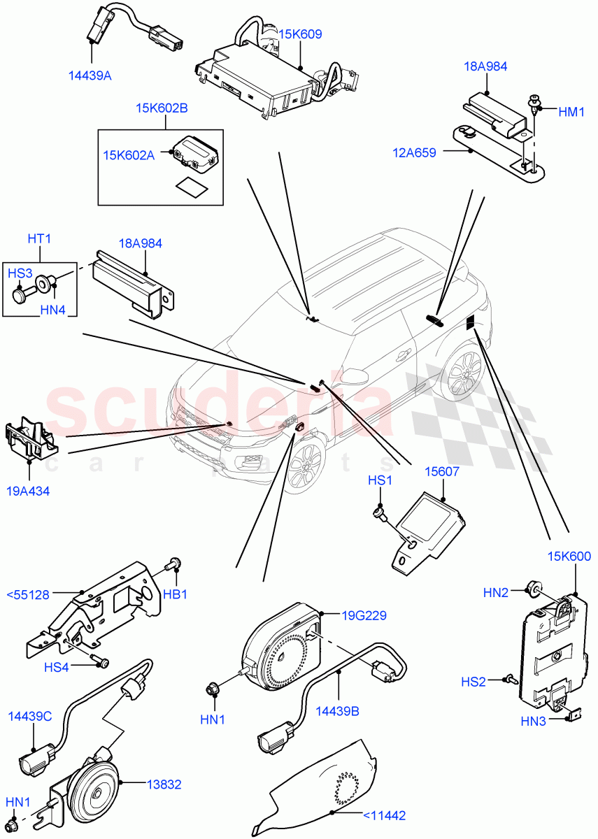 Anti-Theft Alarm Systems (Halewood (UK)) of Land Rover Land Rover Range Rover Evoque (2012-2018) [2.2 Single Turbo Diesel]