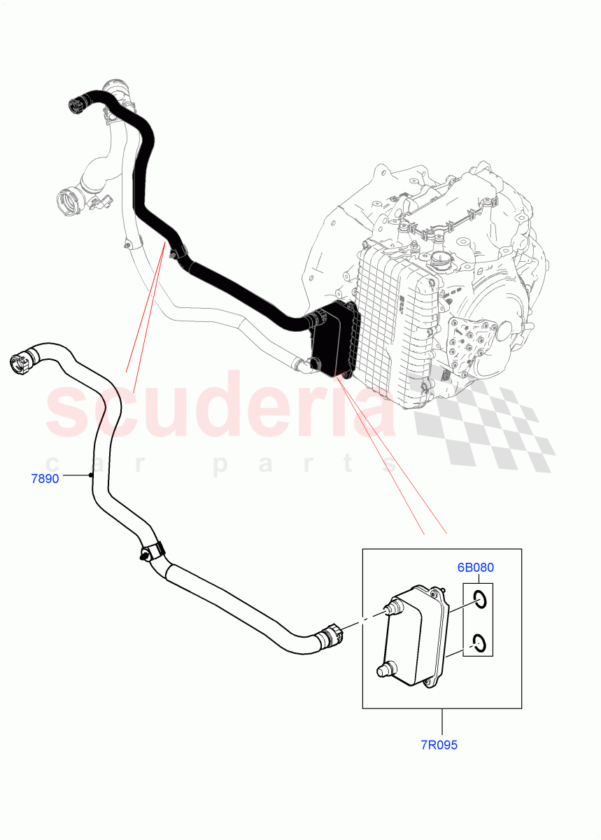 Transmission Cooling Systems(2.0L I4 DSL MID DOHC AJ200,9 Speed Auto AWD,Itatiaia (Brazil))((V)FROMGT000001) of Land Rover Land Rover Discovery Sport (2015+) [2.0 Turbo Petrol AJ200P]