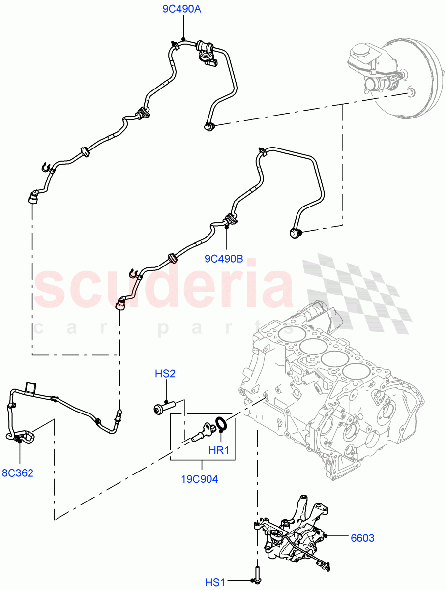 Vacuum Control And Air Injection (2.0L I4 Mid DOHC AJ200 Petrol, LHD, 2.0L I4 High DOHC AJ200 Petrol, 2.0L I4 Mid AJ200 Petrol E100) ((V) FROMJH000001) of Land Rover Land Rover Discovery Sport (2015+) [2.0 Turbo Petrol AJ200P]