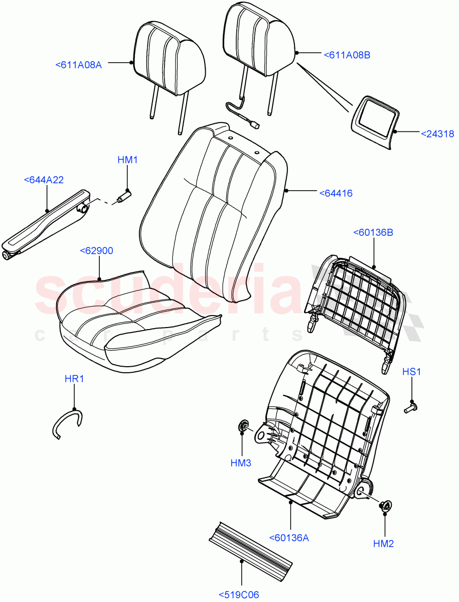 Front Seat Covers(Oxford Leather Windsor,Heated/Cooled Front - Heated Rear)((V)FROMAA000001) of Land Rover Land Rover Range Rover (2010-2012) [4.4 DOHC Diesel V8 DITC]