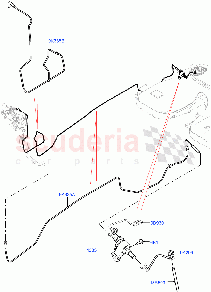 Auxiliary Fuel Fired Pre-Heater(Heater Fuel Supply)(With Fuel Fired Heater)((V)TOHA999999) of Land Rover Land Rover Range Rover (2012-2021) [2.0 Turbo Petrol GTDI]