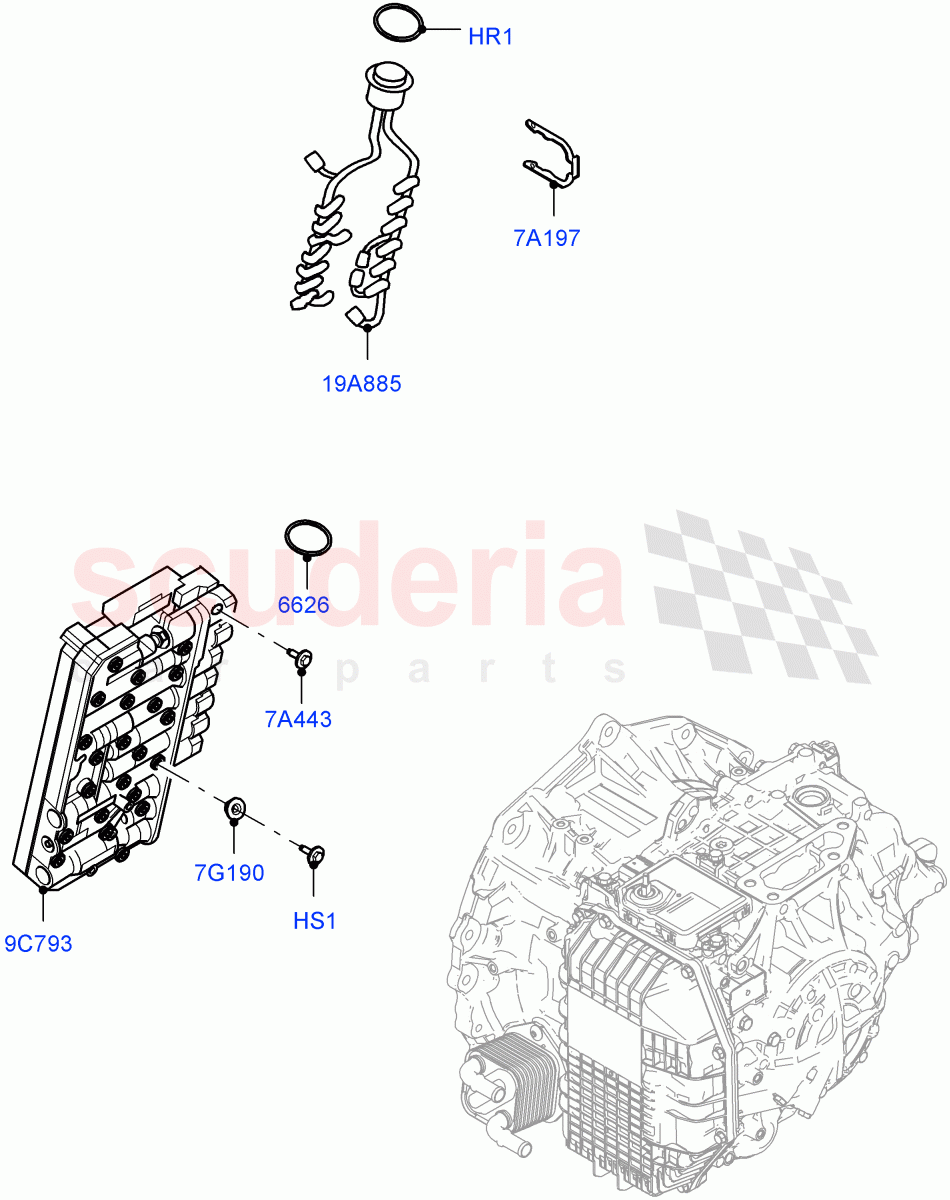 Valve Body - Main Control & Servo's(1.5L AJ20P3 Petrol High,8 Speed Automatic Trans 8G30,Changsu (China),1.5L AJ20P3 Petrol High PHEV) of Land Rover Land Rover Discovery Sport (2015+) [1.5 I3 Turbo Petrol AJ20P3]