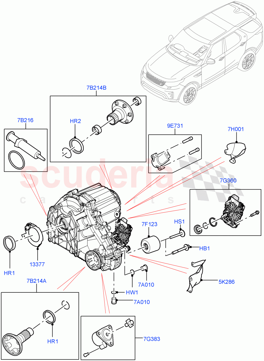 Transfer Drive Components(Solihull Plant Build)(With 2 Spd Trans Case With Ctl Trac)((V)FROMHA000001) of Land Rover Land Rover Range Rover Sport (2014+) [5.0 OHC SGDI SC V8 Petrol]