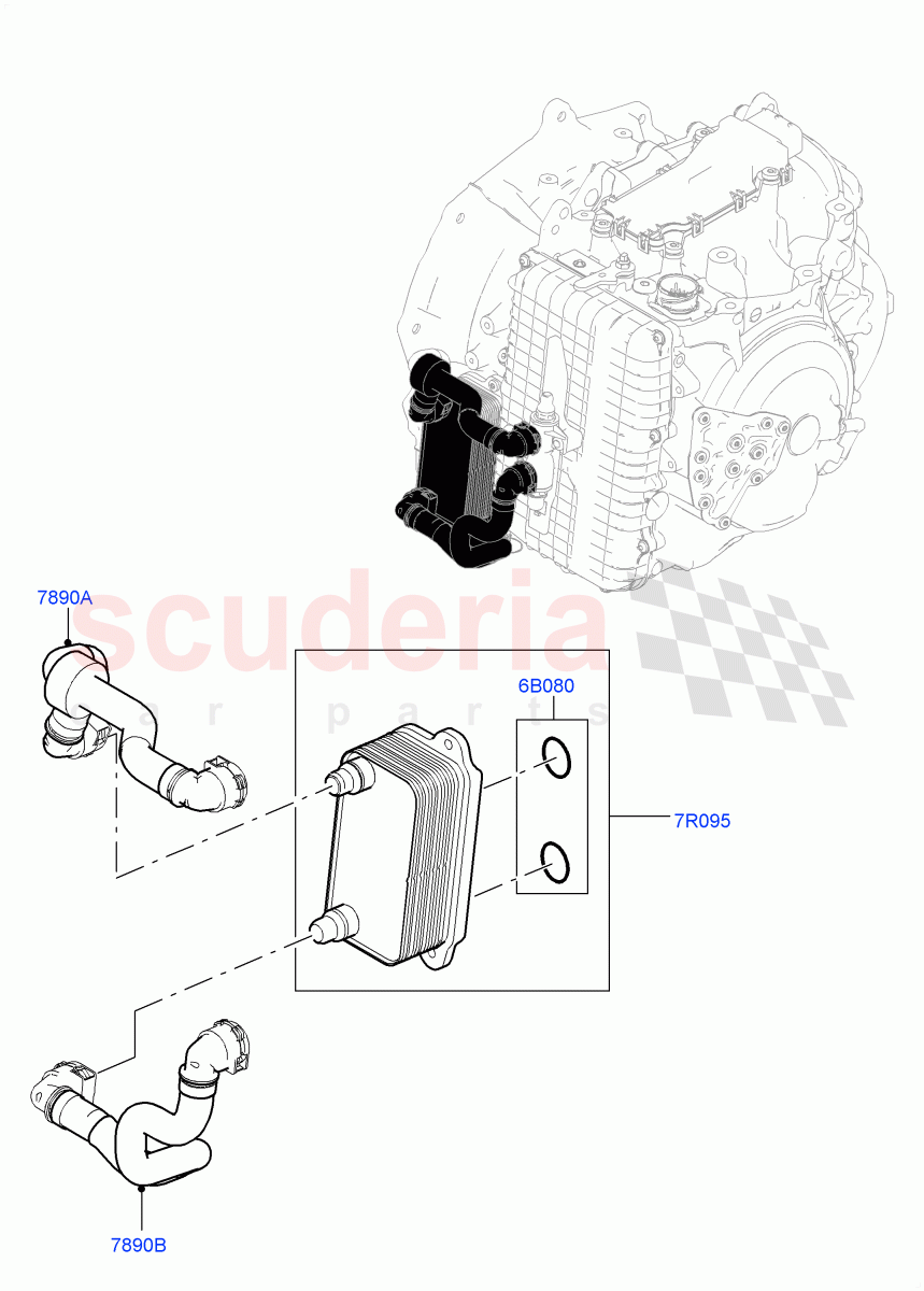 Transmission Cooling Systems(2.0L I4 Mid DOHC AJ200 Petrol,9 Speed Auto AWD,Active Tranmission Warming,2.0L I4 High DOHC AJ200 Petrol)((V)FROMJH000001) of Land Rover Land Rover Discovery Sport (2015+) [2.0 Turbo Petrol AJ200P]