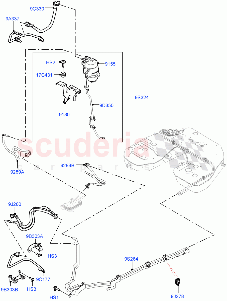 Fuel Lines(Nitra Plant Build)(3.0L AJ20D6 Diesel High)((V)FROMM2000001) of Land Rover Land Rover Defender (2020+) [3.0 I6 Turbo Diesel AJ20D6]