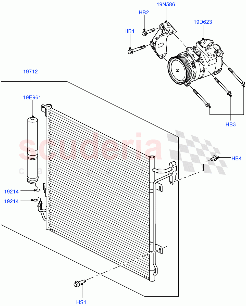 Air Conditioning Condensr/Compressr (3.6L V8 32V DOHC EFi Diesel Lion) ((V) FROMAA000001) of Land Rover Land Rover Range Rover Sport (2010-2013) [3.0 Diesel 24V DOHC TC]