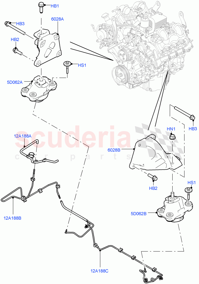Engine Mounting (4.4L DOHC DITC V8 Diesel) of Land Rover Land Rover Range Rover (2012-2021) [2.0 Turbo Petrol AJ200P]