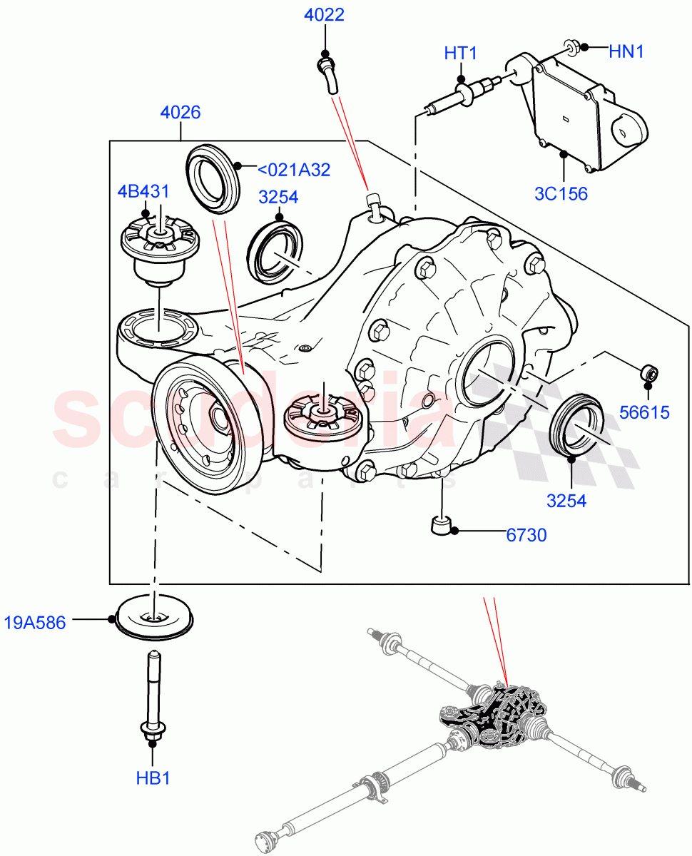 Rear Axle(3.0L AJ20P6 Petrol High,Rear Axle Open Diff w/TVBB,3.0L AJ20D6 Diesel High,2.0L AJ200P Hi PHEV)((V)FROMMA000001) of Land Rover Land Rover Range Rover Velar (2017+) [2.0 Turbo Diesel]