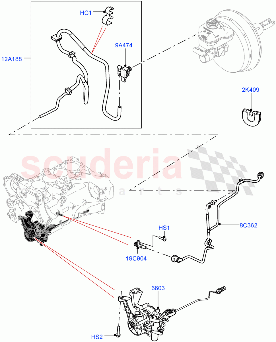Vacuum Control And Air Injection (Nitra Plant Build) (2.0L I4 DSL MID DOHC AJ200, LHD) ((V) FROMK2000001) of Land Rover Land Rover Discovery 5 (2017+) [2.0 Turbo Diesel]