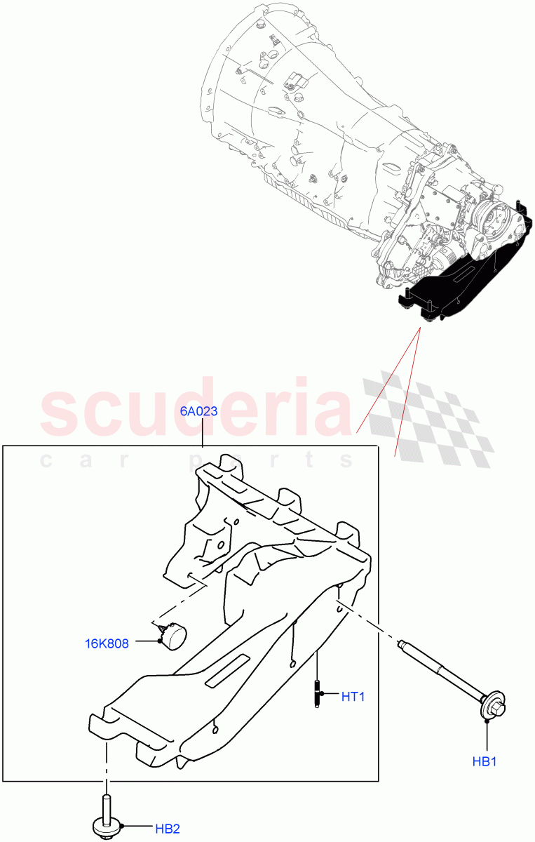 Transmission Mounting(2.0L AJ200P Hi PHEV)((V)FROMMA000001) of Land Rover Land Rover Range Rover Velar (2017+) [2.0 Turbo Diesel AJ21D4]