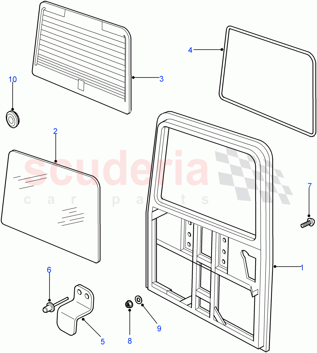 Rear End Door Assembly (Hard Top, 110" Wheelbase, 90" Wheelbase, Station Wagon - 5 Door, Station Wagon - 3 Door) ((V) FROM7A000001) of Land Rover Land Rover Defender (2007-2016)