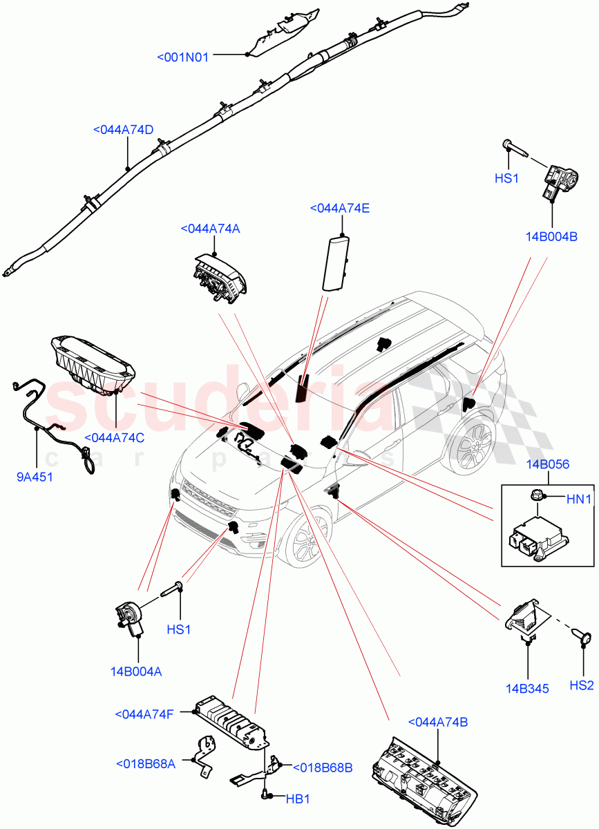 Airbag System(Changsu (China))((V)FROMFG000001) of Land Rover Land Rover Discovery Sport (2015+) [2.2 Single Turbo Diesel]