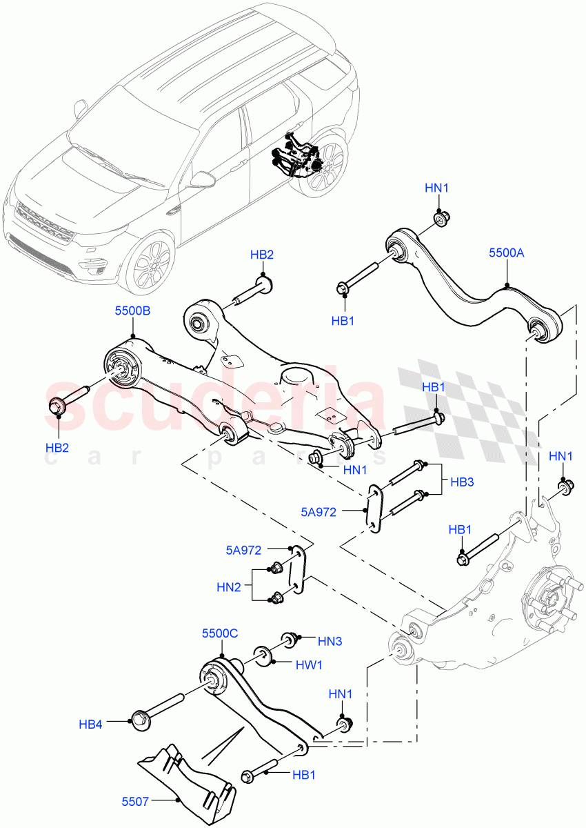 Rear Suspension Arms (Itatiaia (Brazil)) ((V) FROMGT000001) of Land Rover Land Rover Discovery Sport (2015+) [2.0 Turbo Petrol AJ200P]