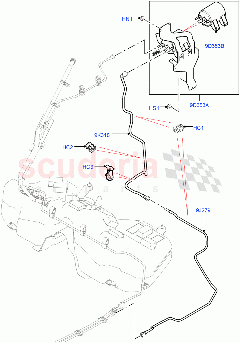 Carbon Canister (3.0L AJ20P6 Petrol High, Fuel Tank-Petrol W/O Leak Detection) ((V) FROMMA000001) of Land Rover Land Rover Range Rover Velar (2017+) [3.0 I6 Turbo Petrol AJ20P6]