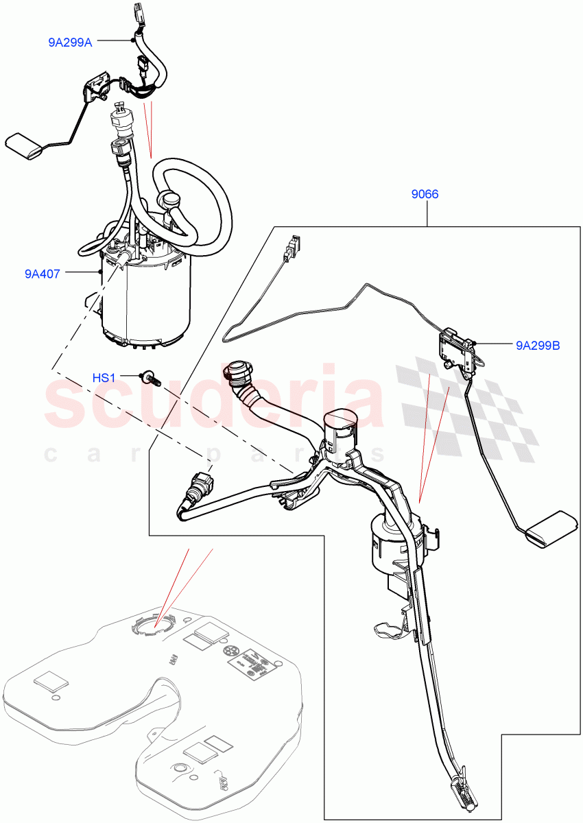 Fuel Pump And Sender Unit(3.0L 24V V6 Turbo Diesel Std Flow,3.0L 24V DOHC V6 TC Diesel) of Land Rover Land Rover Range Rover Sport (2014+) [3.0 Diesel 24V DOHC TC]