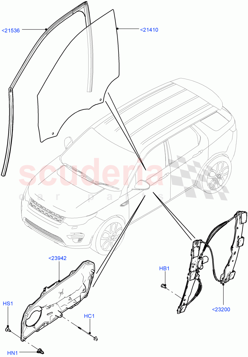 Front Door Glass & Window Controls(Halewood (UK)) of Land Rover Land Rover Discovery Sport (2015+) [2.0 Turbo Petrol GTDI]