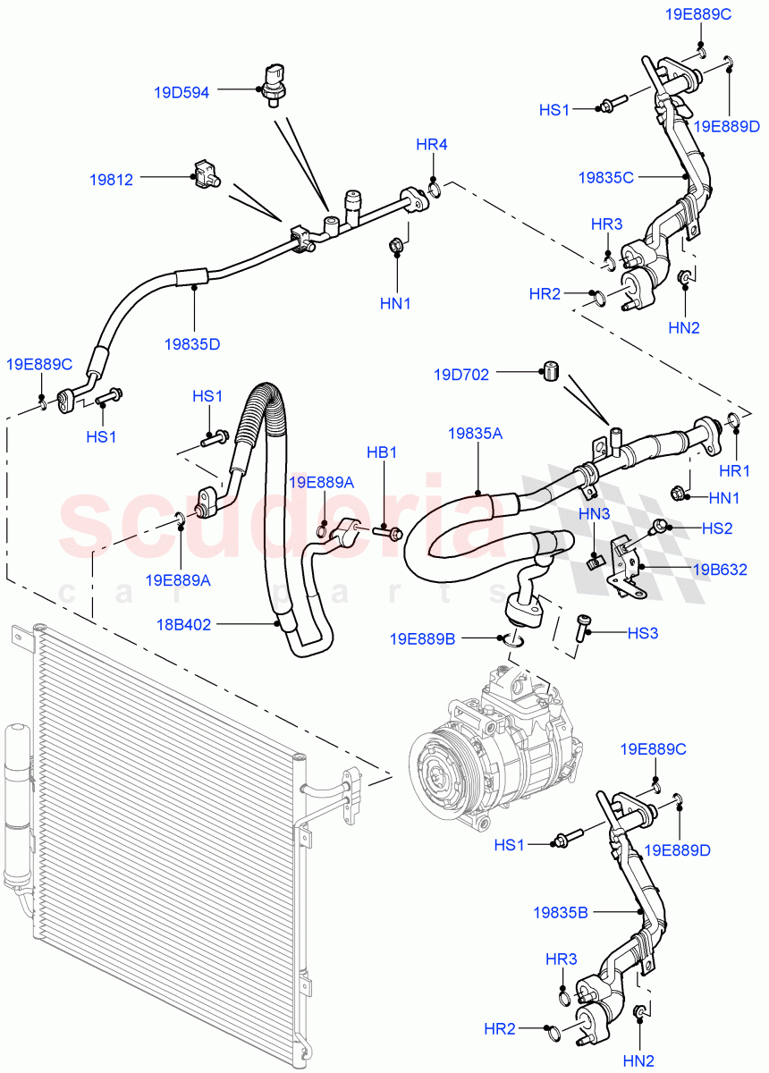 Air Conditioning System(Front)(Lion Diesel 2.7 V6 (140KW))((V)FROMAA000001) of Land Rover Land Rover Discovery 4 (2010-2016) [3.0 DOHC GDI SC V6 Petrol]