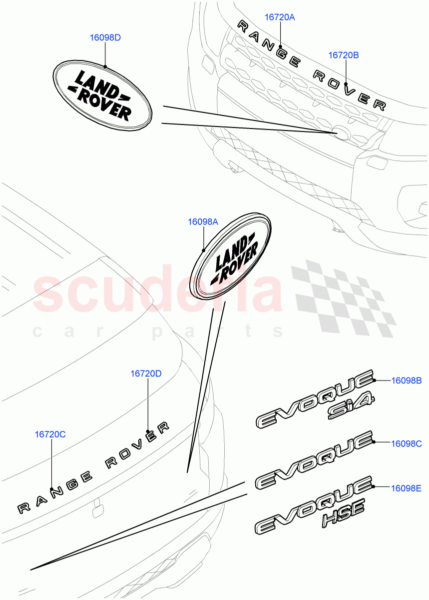 Name Plates(Itatiaia (Brazil))((V)FROMGT000001) of Land Rover Land Rover Range Rover Evoque (2012-2018) [2.0 Turbo Petrol AJ200P]