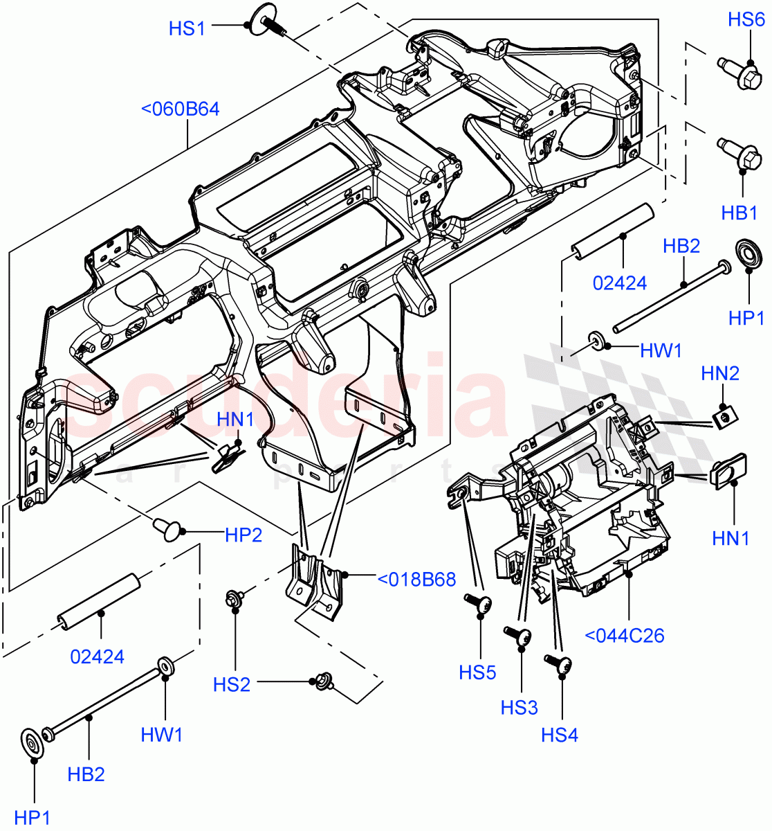 Instrument Panel (Upper, Internal Components) (Itatiaia (Brazil), Less Head Up Display) ((V) FROMGT000001) of Land Rover Land Rover Range Rover Evoque (2012-2018) [2.0 Turbo Diesel]