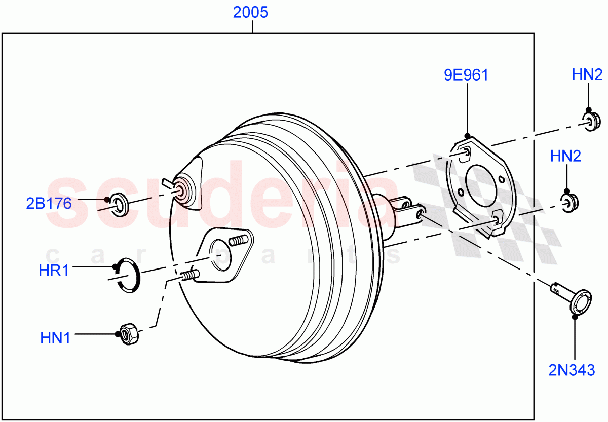 Brake Booster(Nitra Plant Build)((V)FROMK2000001,(V)TOL2999999) of Land Rover Land Rover Discovery 5 (2017+) [2.0 Turbo Petrol AJ200P]