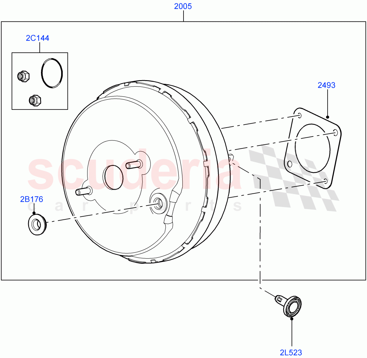 Brake Booster(Halewood (UK),Electric Engine Battery-MHEV,Less Electric Engine Battery)((V)FROMLH000001,(V)TOLH999999) of Land Rover Land Rover Discovery Sport (2015+) [2.0 Turbo Petrol AJ200P]