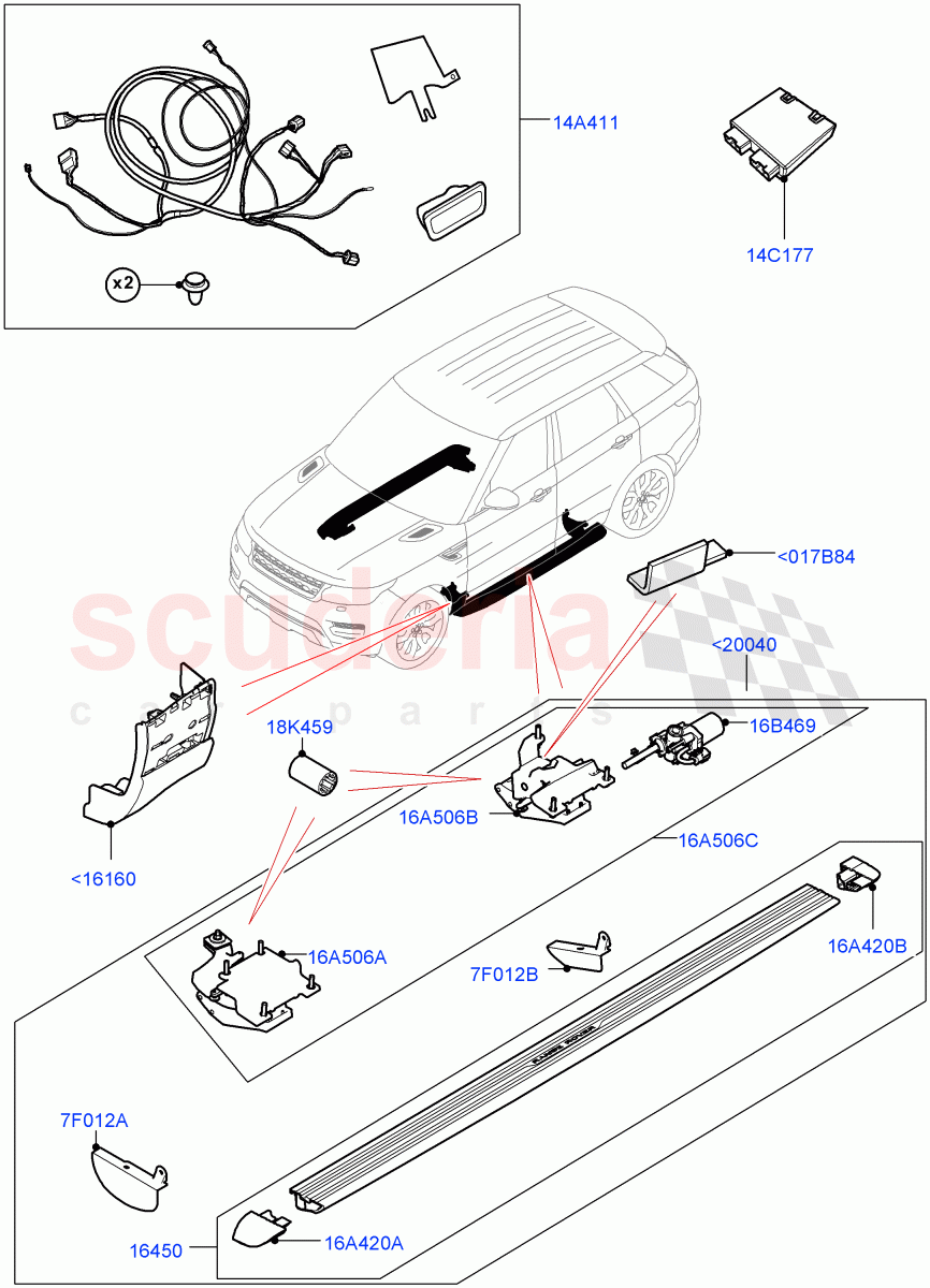 Side Steps And Tubes(Accessory, Power Deployable) of Land Rover Land Rover Range Rover Sport (2014+) [5.0 OHC SGDI SC V8 Petrol]