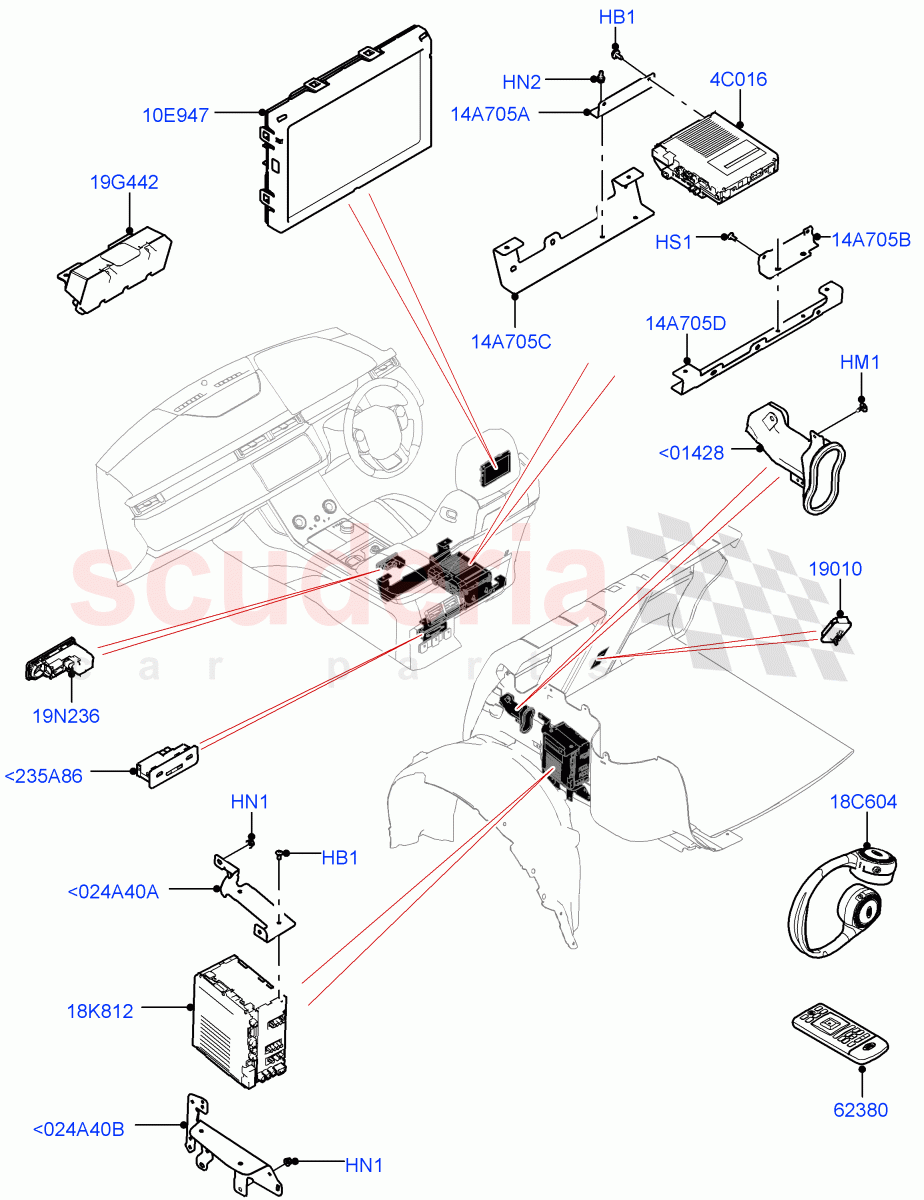 Family Entertainment System ((V) TOLA999999) of Land Rover Land Rover Range Rover Velar (2017+) [5.0 OHC SGDI SC V8 Petrol]