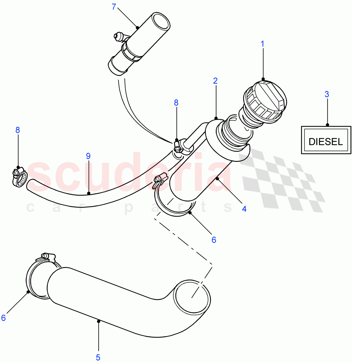 Fuel Tank Filler ((V) FROM7A000001) of Land Rover Land Rover Defender (2007-2016)