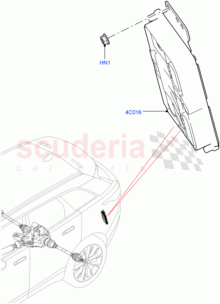 Rear Axle Modules And Sensors(Rear Axle Locking Differential,Torque Vectoring By Braking (TVBB)) of Land Rover Land Rover Range Rover Velar (2017+) [3.0 I6 Turbo Diesel AJ20D6]