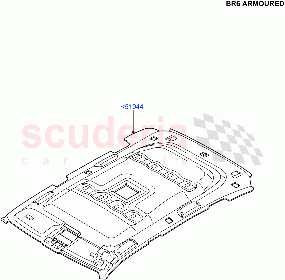 Headlining And Sun Visors(With B6 Level Armouring)((V)FROMAA000001) of Land Rover Land Rover Range Rover (2010-2012) [3.6 V8 32V DOHC EFI Diesel]