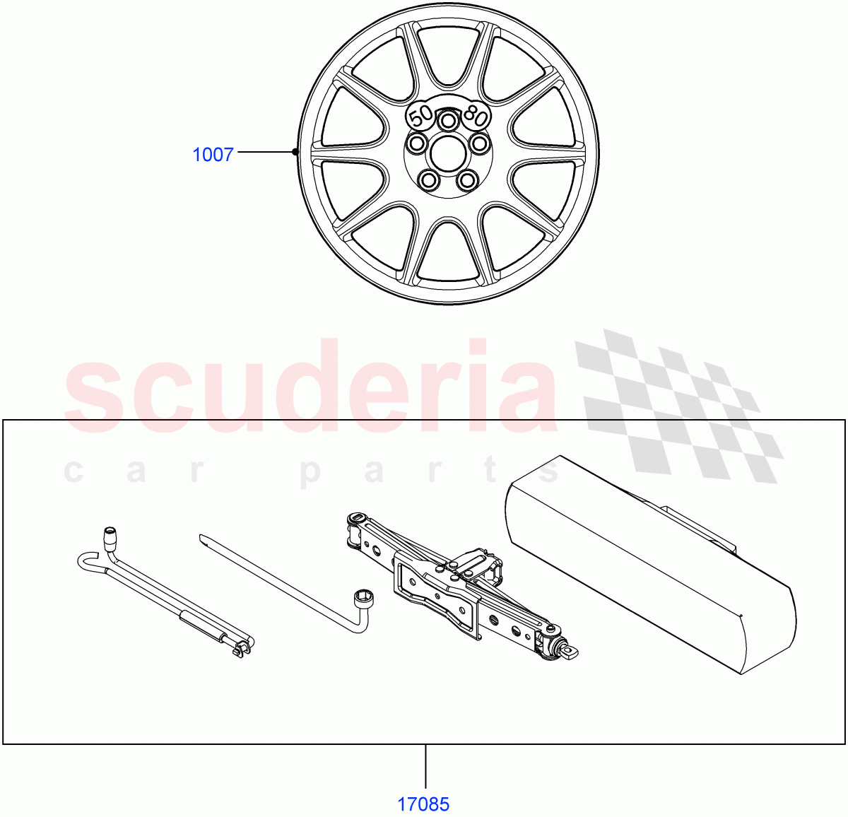 Accessory Wheels(Spare wheel kit) of Land Rover Land Rover Range Rover Sport (2014+) [3.0 I6 Turbo Diesel AJ20D6]