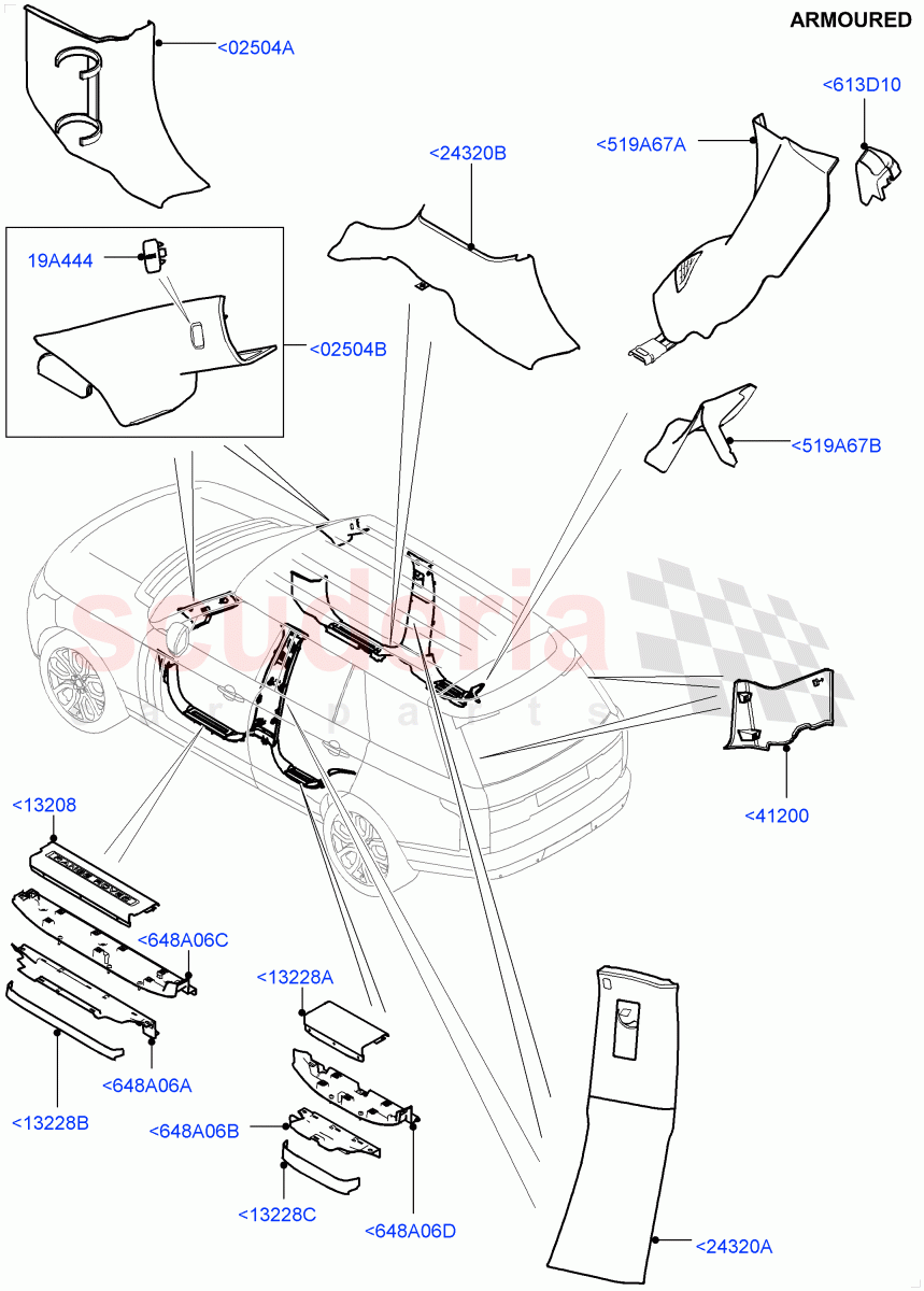 Side Trim(Armoured)((V)FROMEA000001) of Land Rover Land Rover Range Rover (2012-2021) [2.0 Turbo Petrol GTDI]