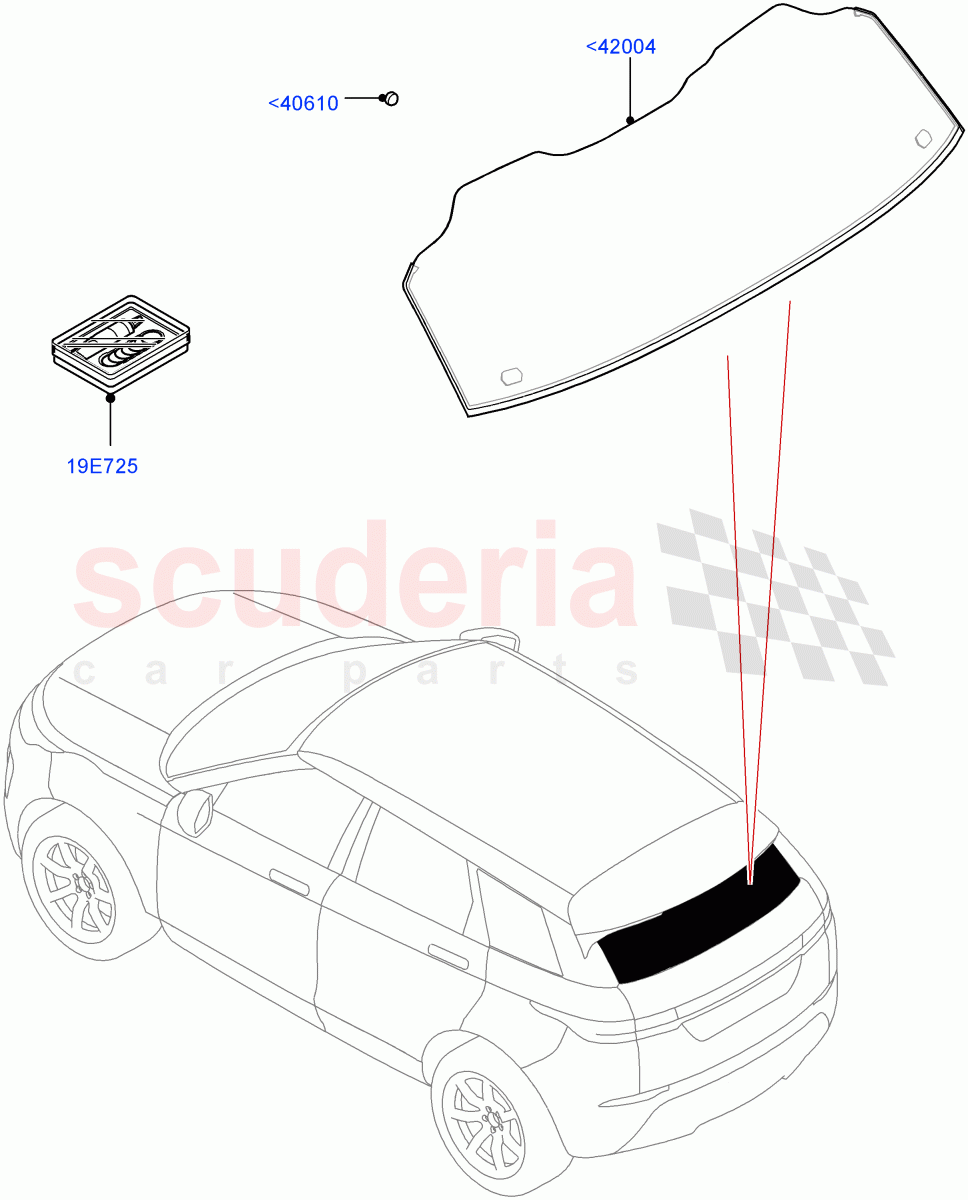 Back Window Glass(Halewood (UK)) of Land Rover Land Rover Range Rover Evoque (2019+) [2.0 Turbo Diesel AJ21D4]