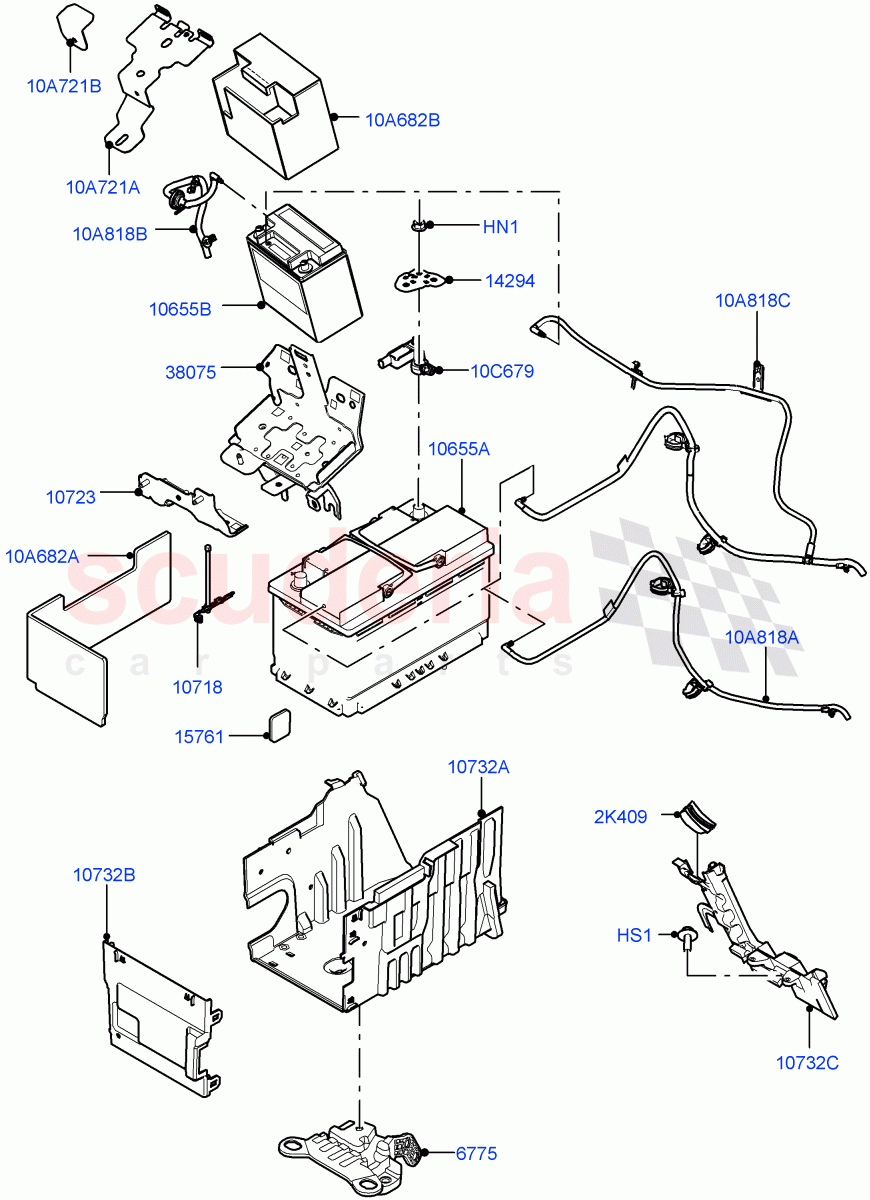 Battery And Mountings(Halewood (UK))((V)FROMLH000001) of Land Rover Land Rover Discovery Sport (2015+) [2.0 Turbo Petrol GTDI]