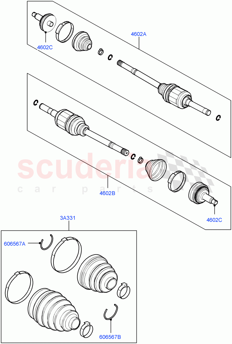 Drive Shaft - Rear Axle Drive(Drive Shaft & Boot Kits)((V)TO9A999999) of Land Rover Land Rover Range Rover Sport (2005-2009) [4.2 Petrol V8 Supercharged]