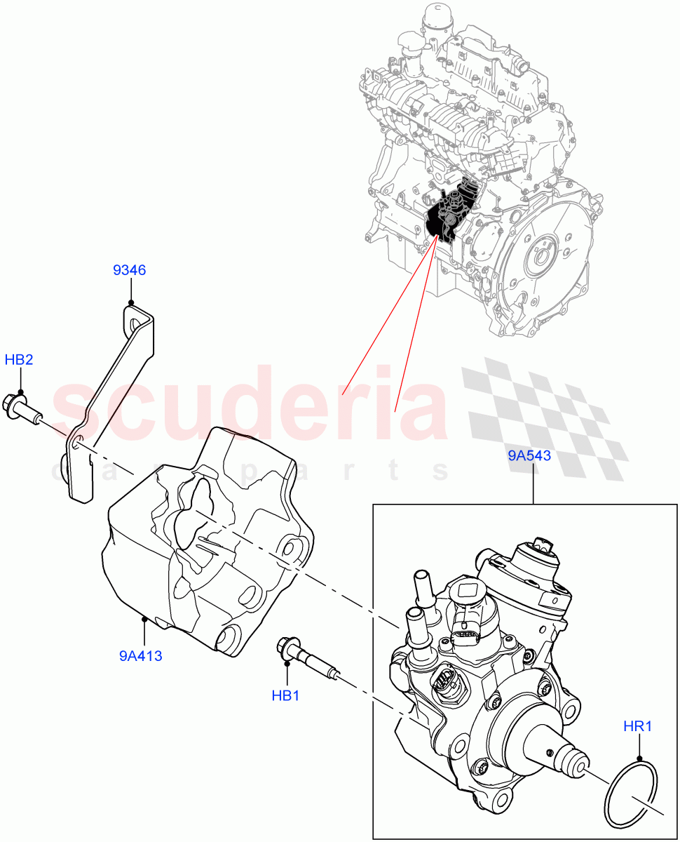 Fuel Injection Pump - Diesel(2.0L AJ21D4 Diesel Mid,Halewood (UK))((V)FROMMH000001) of Land Rover Land Rover Range Rover Evoque (2019+) [2.0 Turbo Diesel AJ21D4]