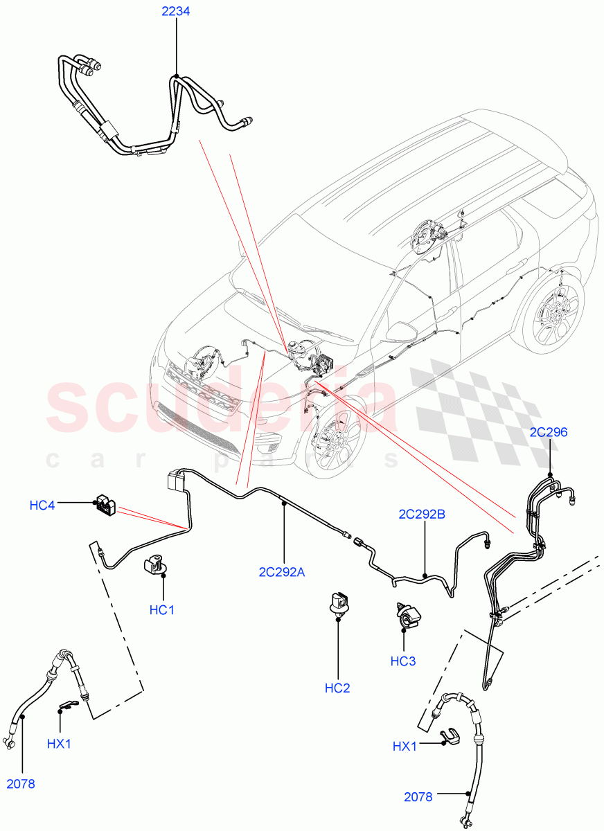 Front Brake Pipes(LHD,Halewood (UK))((V)TOKH999999) of Land Rover Land Rover Discovery Sport (2015+) [2.0 Turbo Petrol AJ200P]