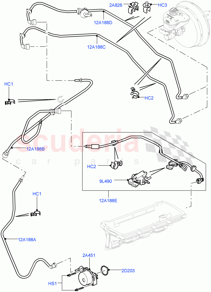 Vacuum Control And Air Injection(5.0L OHC SGDI SC V8 Petrol - AJ133,LHD)((V)TOGA999999) of Land Rover Land Rover Range Rover Sport (2014+) [5.0 OHC SGDI SC V8 Petrol]