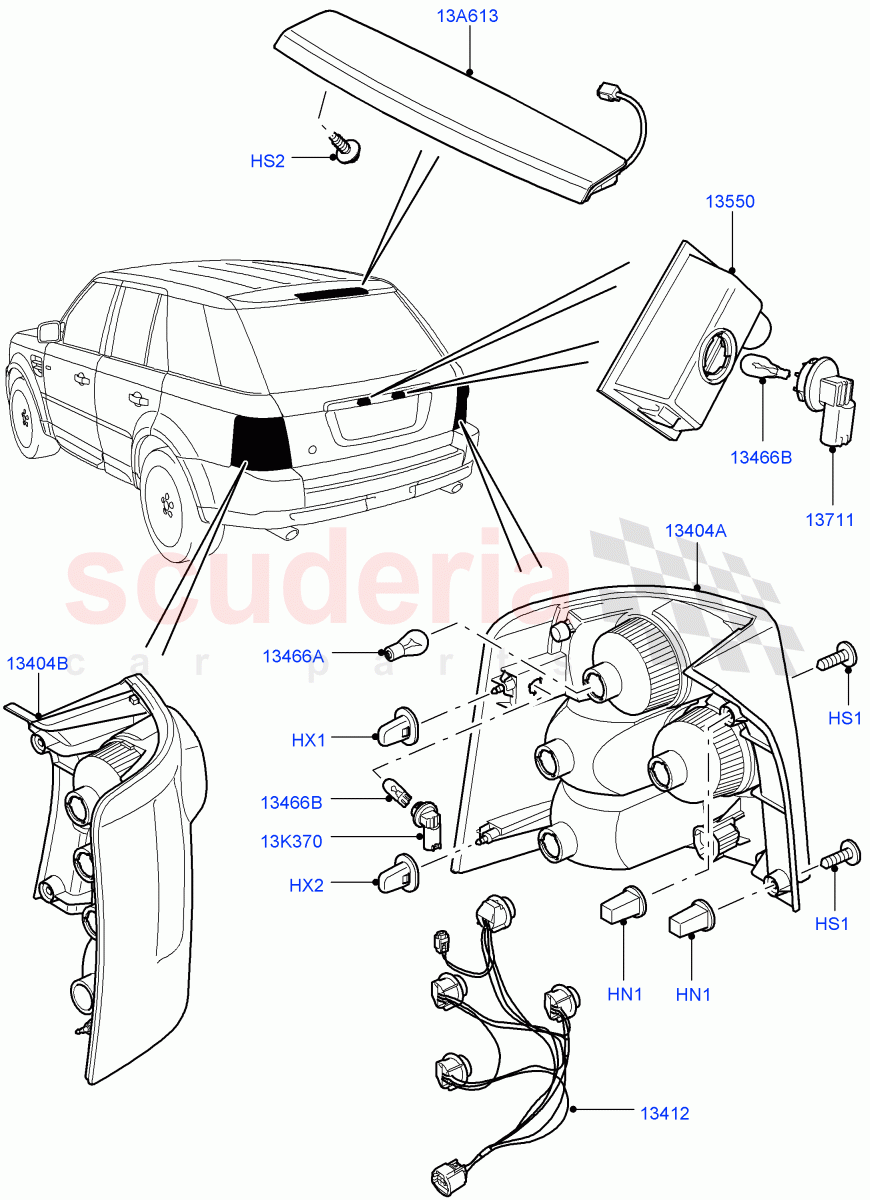 Rear Lamps((V)TO9A999999) of Land Rover Land Rover Range Rover Sport (2005-2009) [3.6 V8 32V DOHC EFI Diesel]