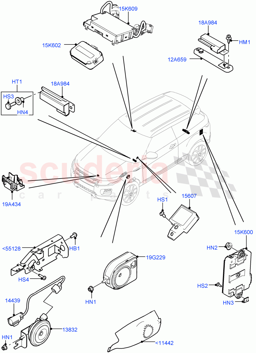 Anti-Theft Alarm Systems(Itatiaia (Brazil))((V)FROMGT000001) of Land Rover Land Rover Range Rover Evoque (2012-2018) [2.0 Turbo Petrol GTDI]