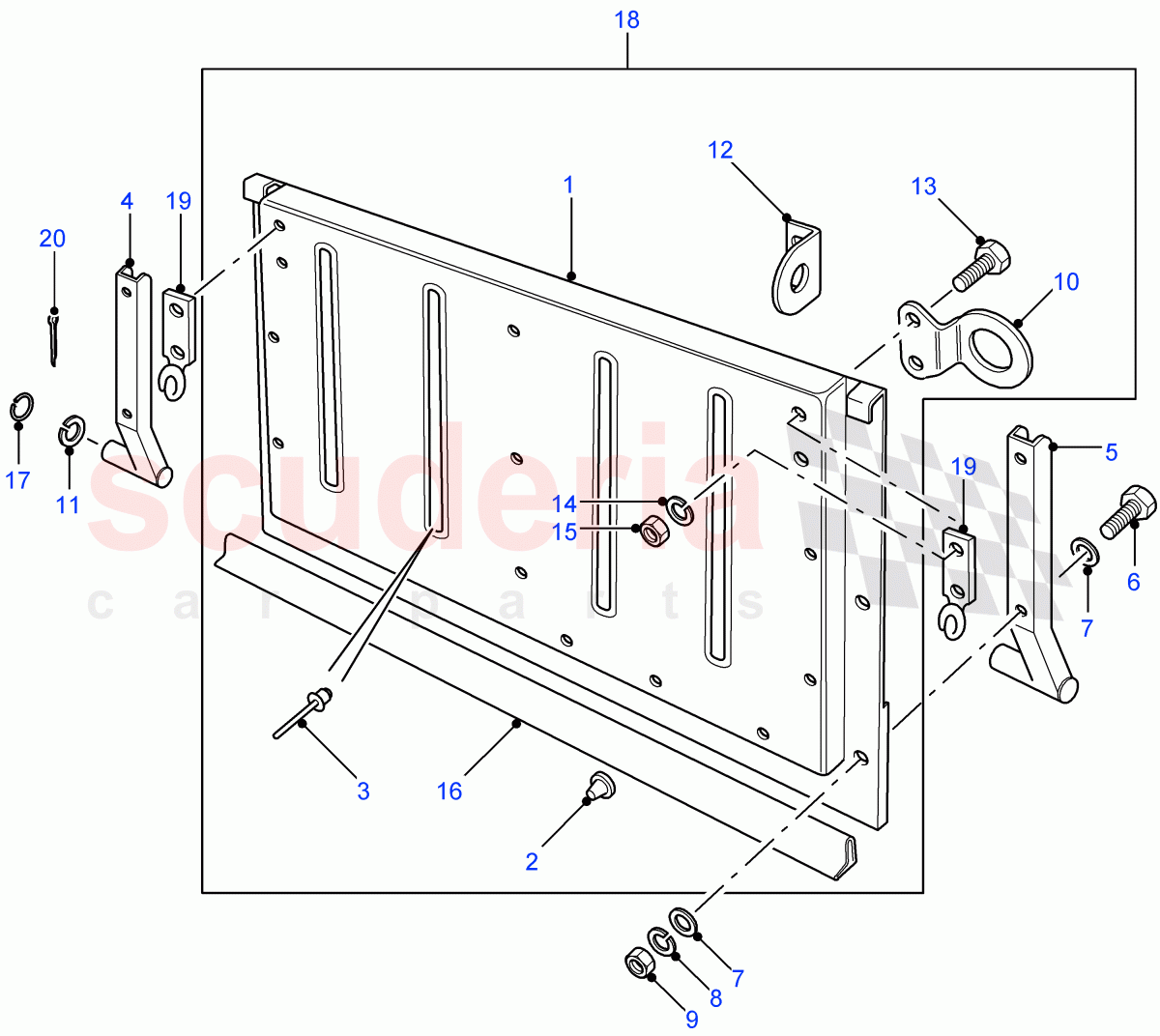 Tailboard Assy Lower - Lower Hinged (Crew Cab HCPU, Pick Up, Hard Top, Soft Top, Crew Cab Pick Up, High Capacity Pick Up) ((V) FROM7A000001) of Land Rover Land Rover Defender (2007-2016)