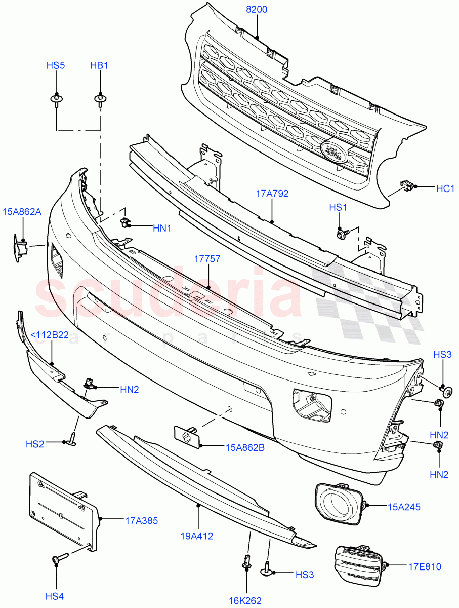 Radiator Grille And Front Bumper((V)FROMAA000001) of Land Rover Land Rover Discovery 4 (2010-2016) [3.0 DOHC GDI SC V6 Petrol]