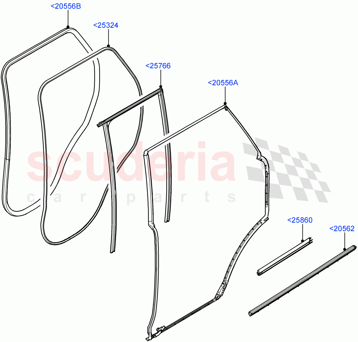 Rear Doors, Hinges & Weatherstrips (Weatherstrips And Seals) of Land Rover Land Rover Range Rover (2022+) [3.0 I6 Turbo Petrol AJ20P6]