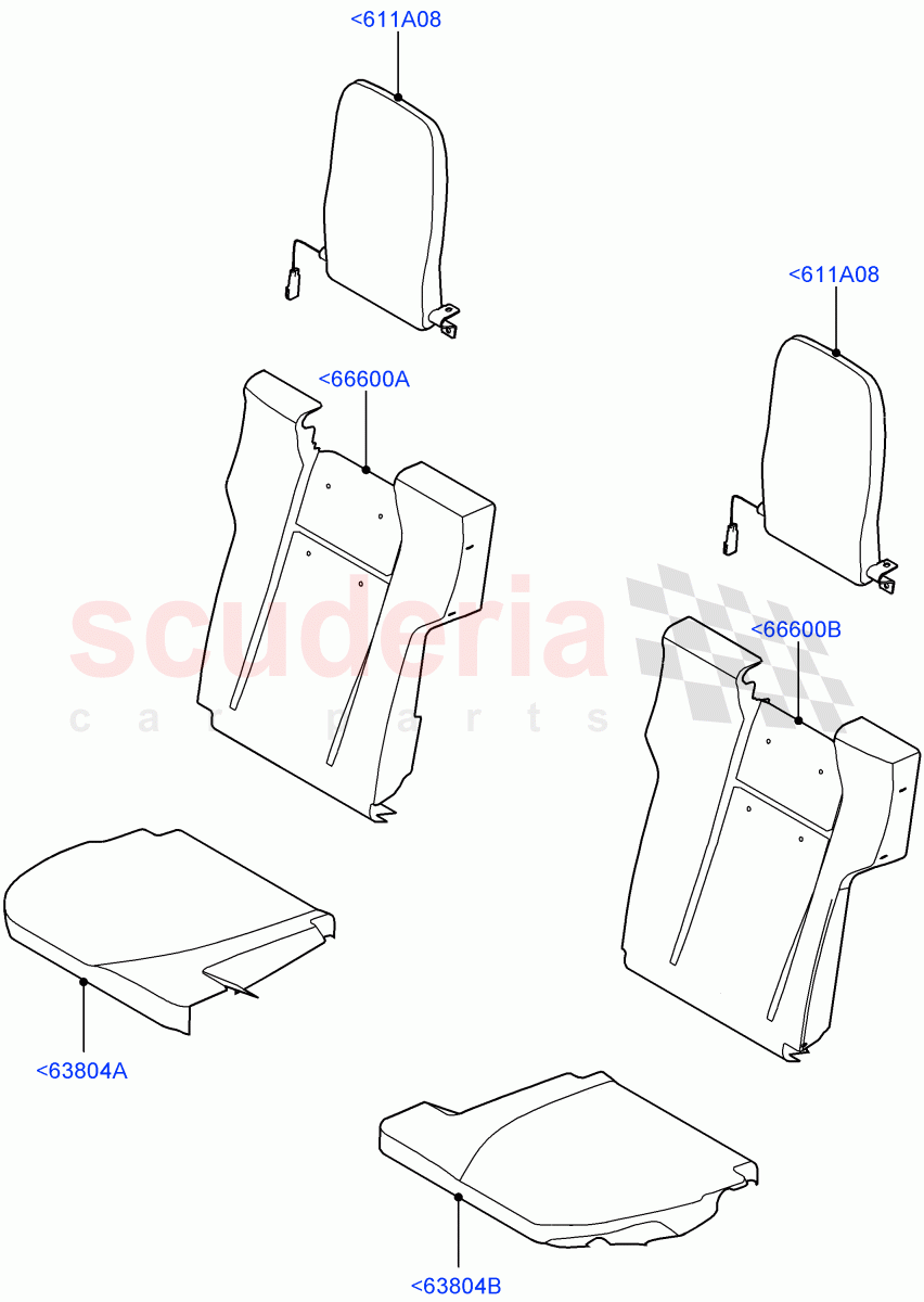 Rear Seat Covers(3rd Row)(Semi Aniline Leather Perf,With 7 Seat Configuration)((V)FROMJA000001) of Land Rover Land Rover Range Rover Sport (2014+) [2.0 Turbo Petrol GTDI]