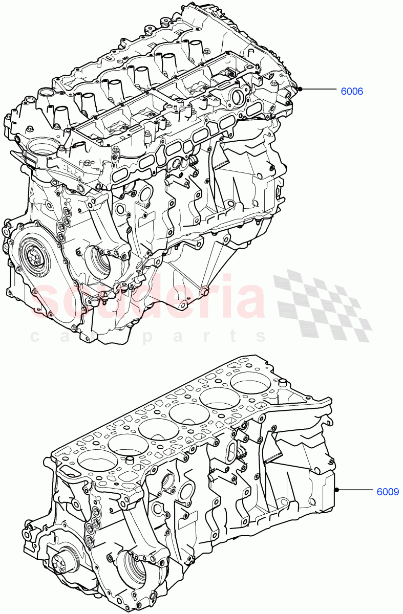 Service Engine And Short Block (3.0L AJ20P6 Petrol High, 3.0L AJ20P6 Petrol PHEV) of Land Rover Land Rover Range Rover (2022+) [3.0 I6 Turbo Petrol AJ20P6]